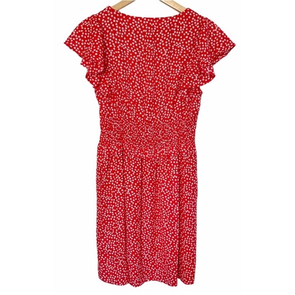 Rebecca Taylor Silk Malia Floral Ruffle Dress in Cherry - Picture 5 of 8